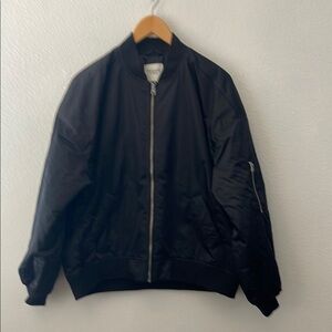 Abercrombie & Fitch Black Bomber Jacket Black Oversized Fit
